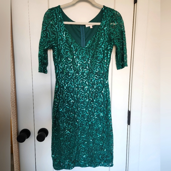 Emerald sequin midi dress - Picture 1 of 5